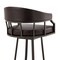 Armen Living Palmdale 30" Swivel Brown Faux Leather and Java Brown Metal Bar Stool 795044878141 - alternate 8